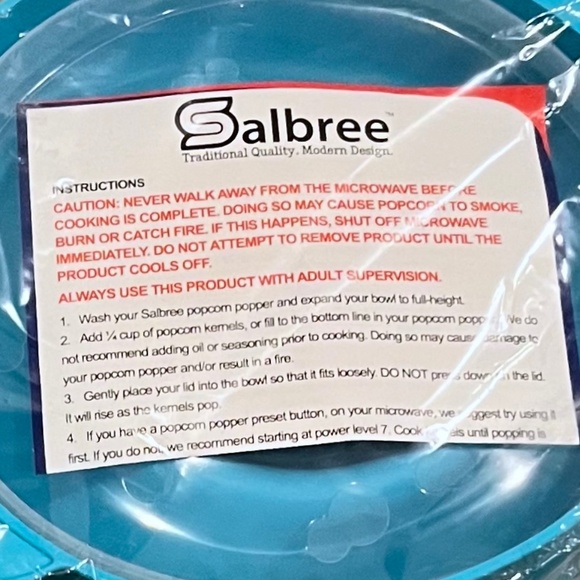 SALBREE New Sealed Microwave Collapsible Silicone Popcorn Popper- Light Blue - Picture 3 of 9